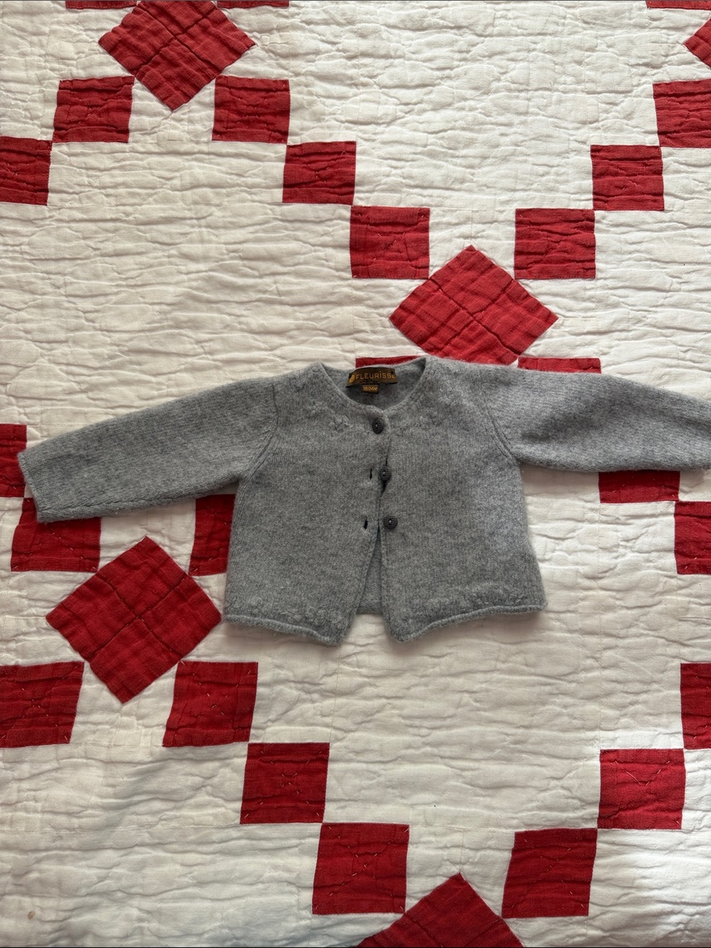 Gray Kids Wool Button-Up Cardigan